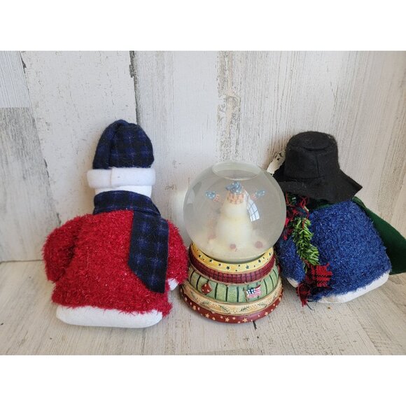 Snowglobe snowman plushie variety set xmas home decor vintage figure - Picture 8 of 9